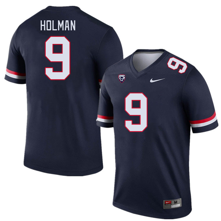Men #9 Jackson Holman Arizona Wildcats College Football Jerseys Stitched-Navy - Click Image to Close